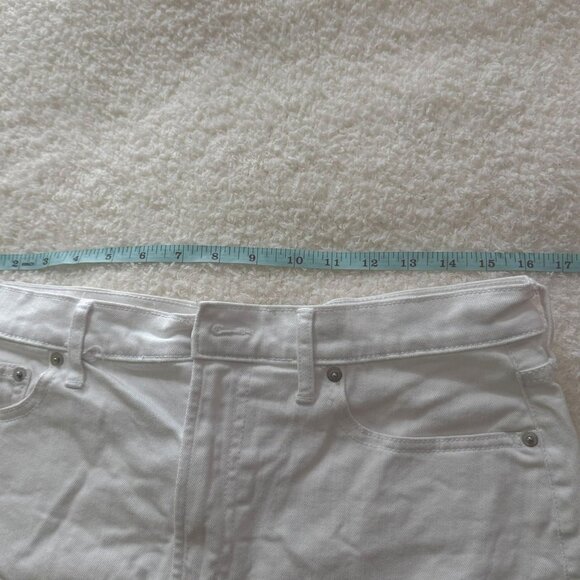 Gap Denim White Distressed Fringe Hem Skirt Size 10 - Picture 9 of 10